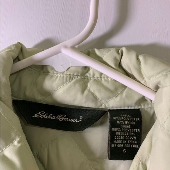 Eddie Bauer Small Green Quilted Goose Down Jacket - Picture 3 of 4